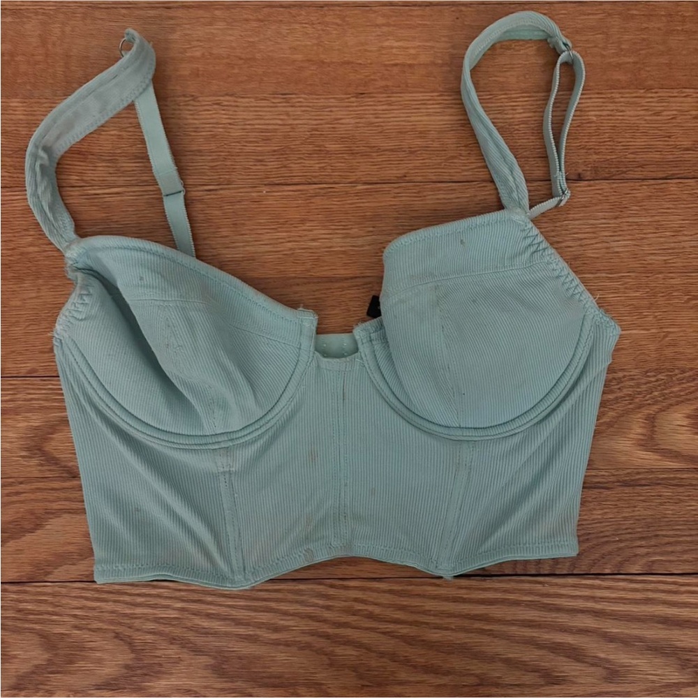 Women's Corset Crop Top - Light Blue